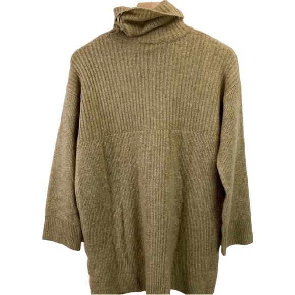 NEW Topshop Beige Turtleneck Sweater Dress Size Medium (8-10) Cozy Winter Knit - Picture 3 of 8